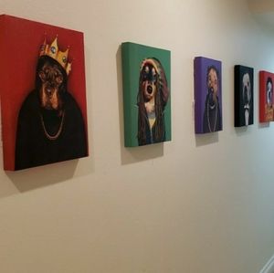 Dog canvas art SET of 5
